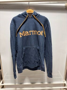 Marmot Men’s Navy and Mustard Hooded Pullover